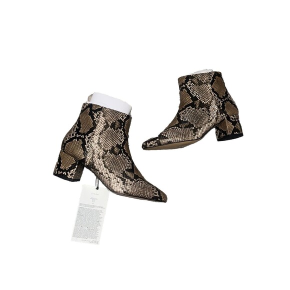 The Drop Snake Print Low Cut Boots Size 7.5 Wedge Heeled Pointed New Ankle Boot - Picture 1 of 6